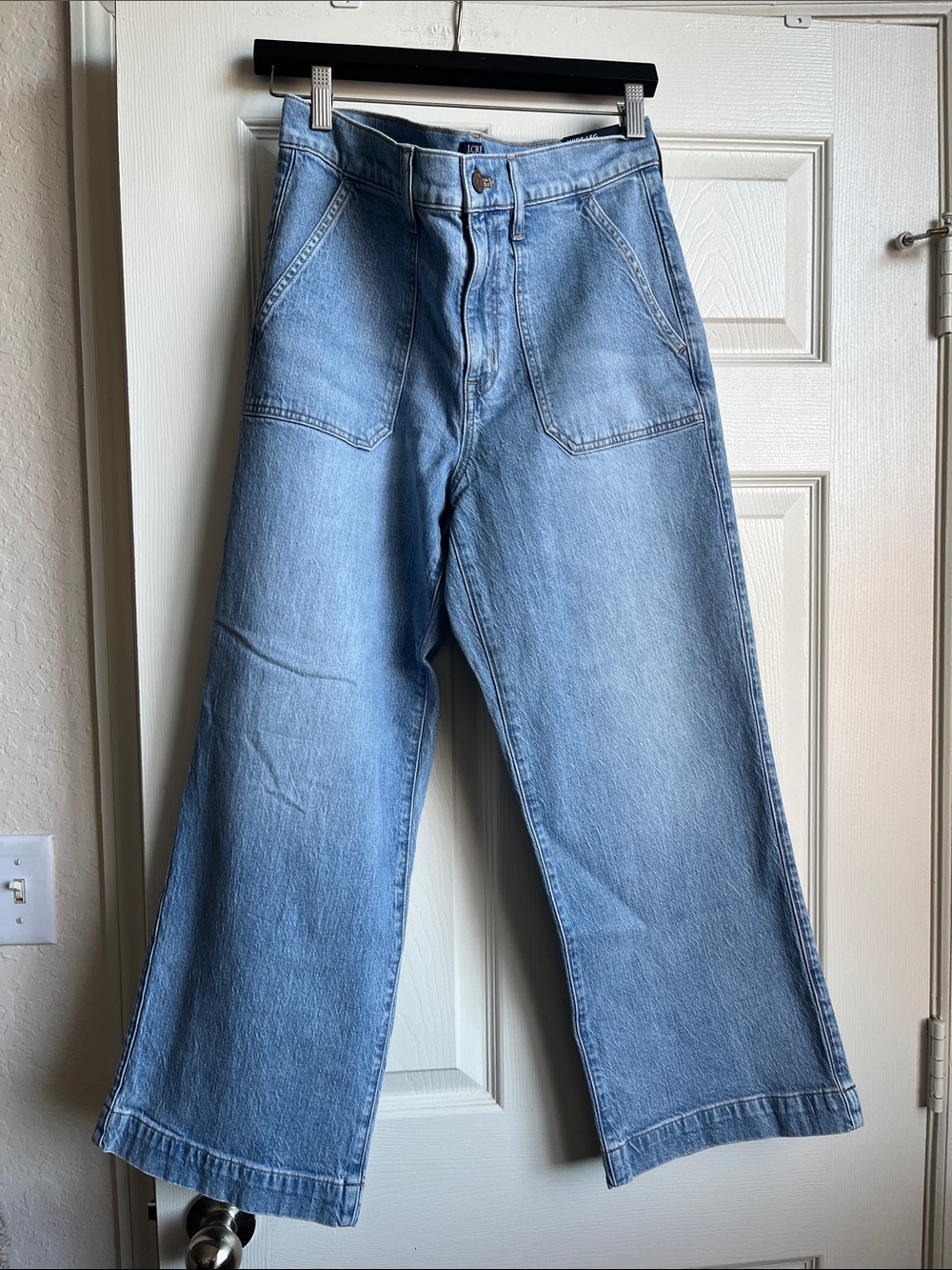 J. Crew Factory Wide-leg cropped utility jean in all-day stretch
